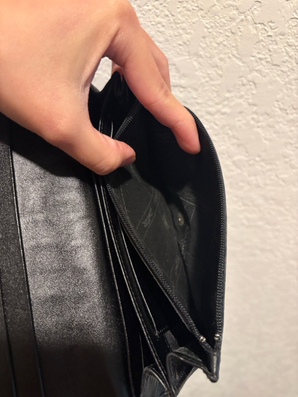 Longchamp Black Leather Croc Leather Embossed Long Snap Wallet - Picture 10 of 12